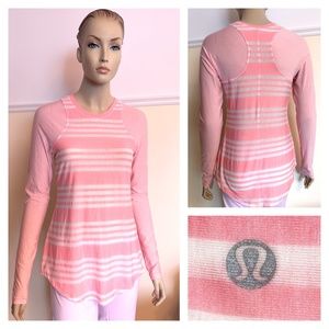Lululemon Digni coral striped tee